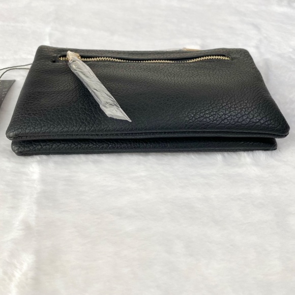 NWT Francesca’s Collection Black Slim Crossbody Bag or Clutch with Gold Chain - Picture 6 of 14